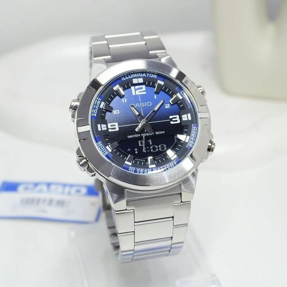 Casio Analog AMW-870D-1AVDF Mens Watch With Stainless Steel Band