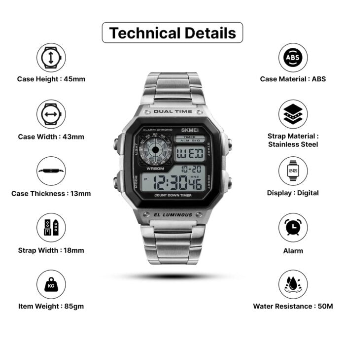 Skmei – 1335 – Digital Sports Countdown Waterproof Watch