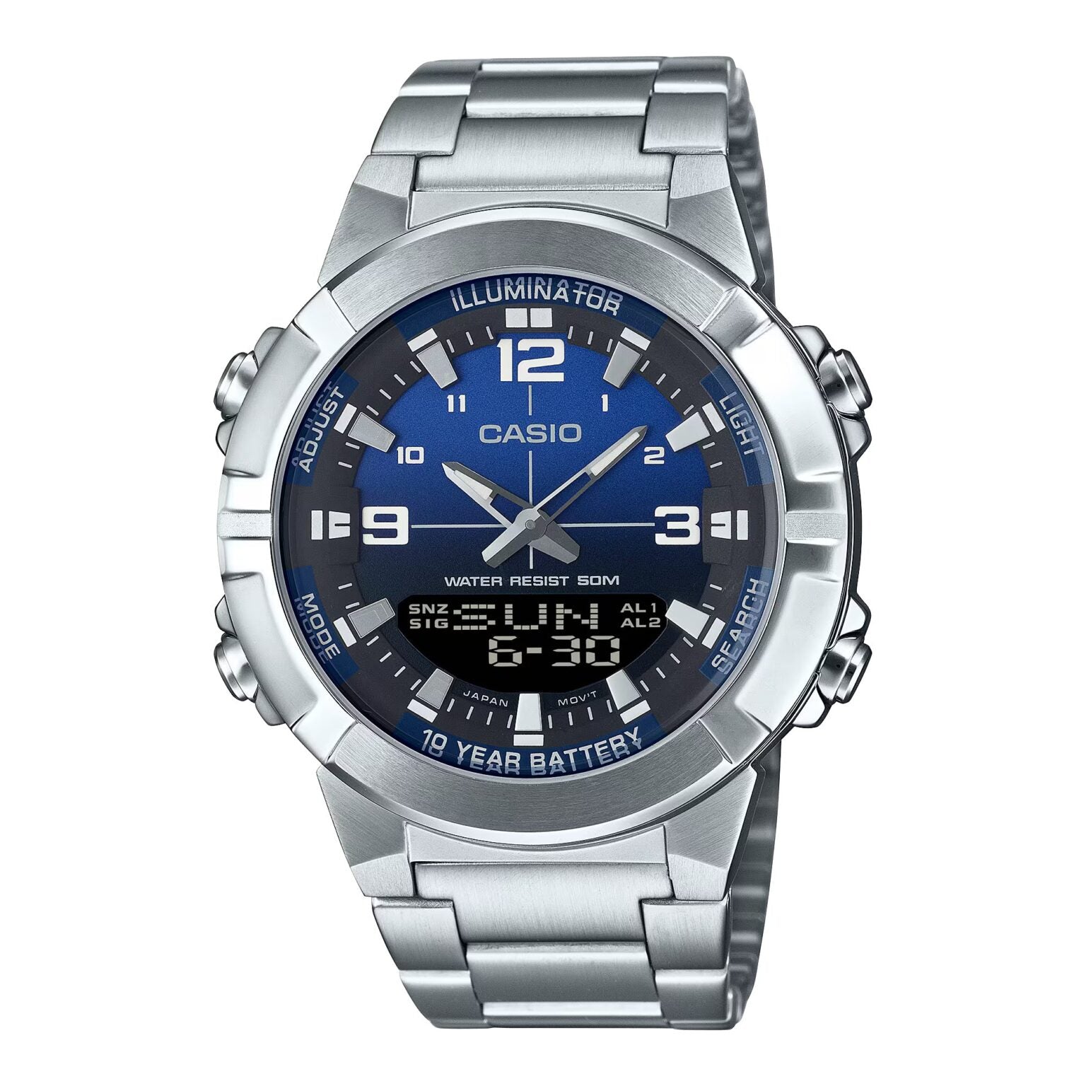 Casio Analog AMW-870D-1AVDF Mens Watch With Stainless Steel Band