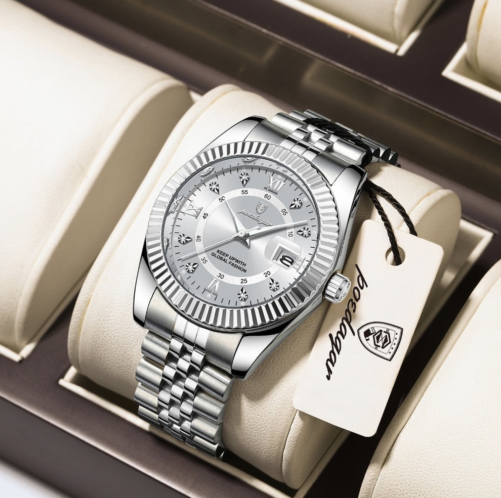 POEDAGAR Luxury Sport Wrist Watch For Man Waterproof Luminous Date Men Watch Quartz Stainless Steel Men's Watches Male