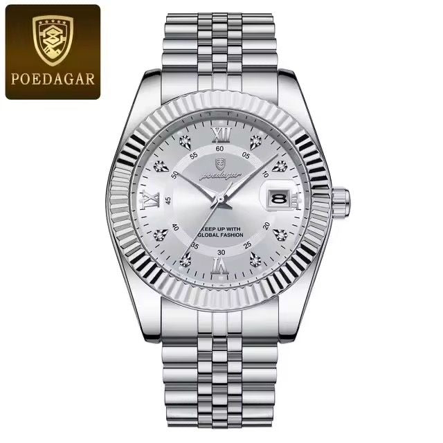 POEDAGAR Luxury Sport Wrist Watch For Man Waterproof Luminous Date Men Watch Quartz Stainless Steel Men's Watches Male