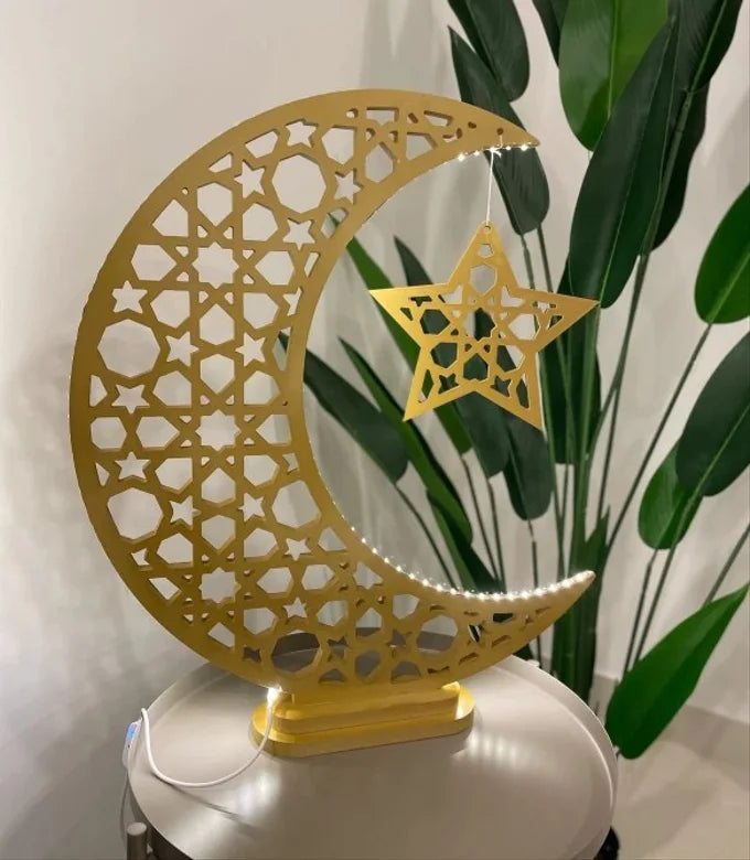 The crescent moon of Ramadan is shining