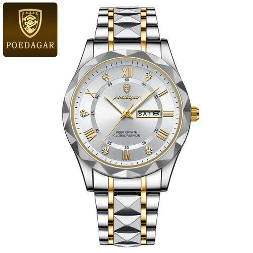 POEDAGAR 615 Luxury Business Man Wristwatch Waterproof Luminous Date Week Men Watch